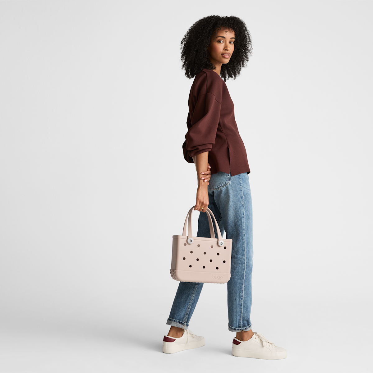 Bitty Bogg Bag - Checkered Coconut/Mushroom - Soft Seaside Companion